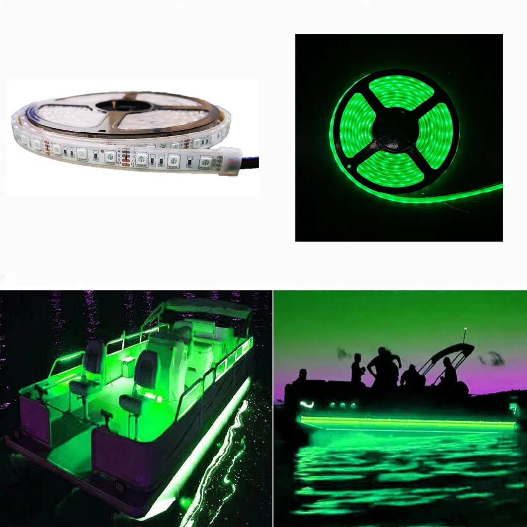 Bass Boat Deck Green LEDs Strip Kit Interior Lighting Boat LED Strip Light for Duck Boat