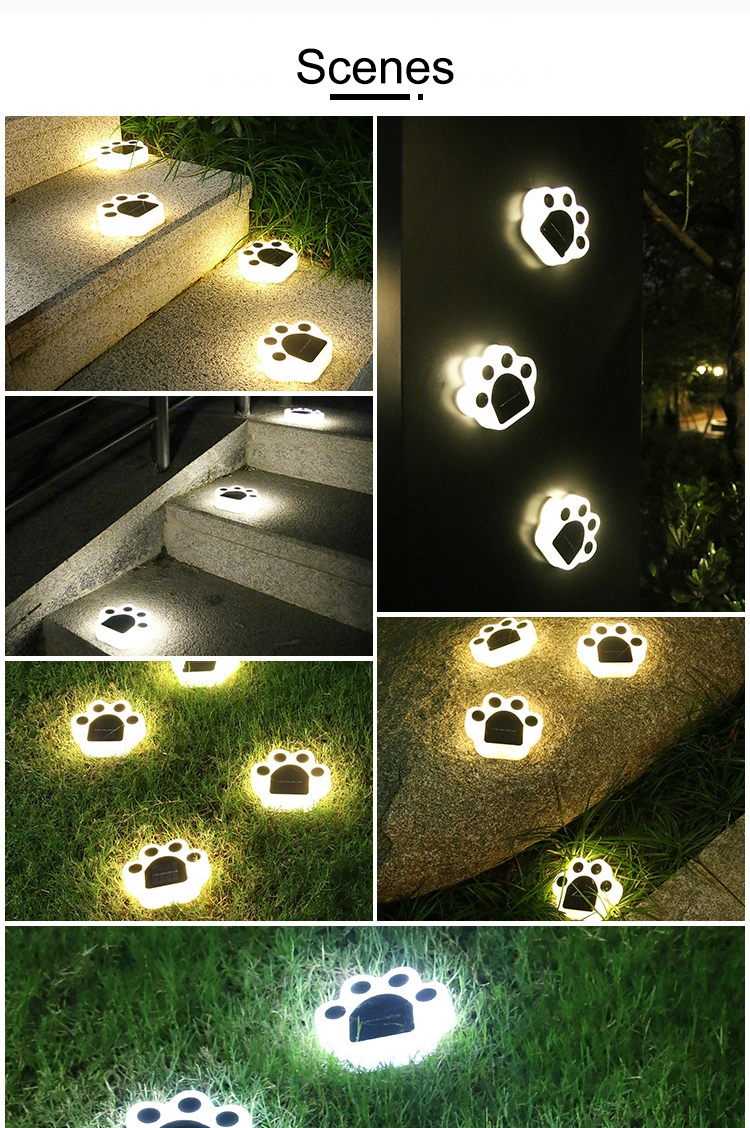 LED Solar Bear Paw Floor Lamp Outdoor Wall Lamp Garden Landscape Atmosphere Decorative Garden Lamp