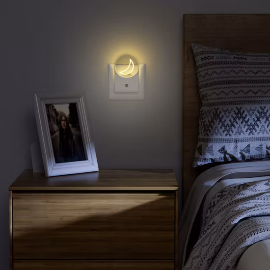 Night Light Plug in Walls Motion Sensor Light (ON/AUTO/Off) , Steplessly Dimmable RGB LED Night Light