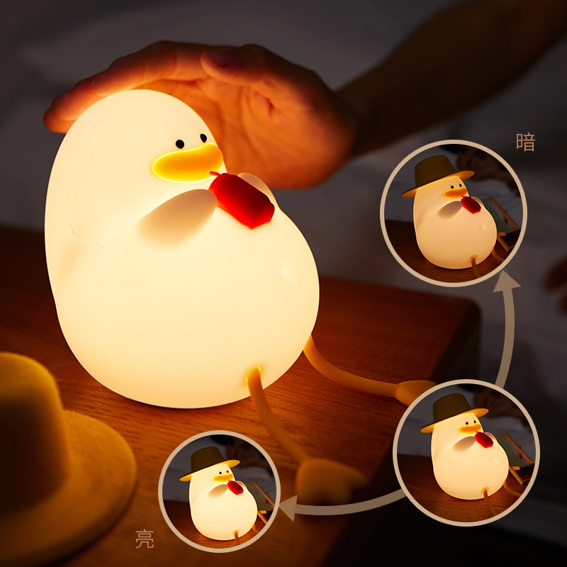 Cute Happy Duck Rechargeable Silicone Lamp for New Mother