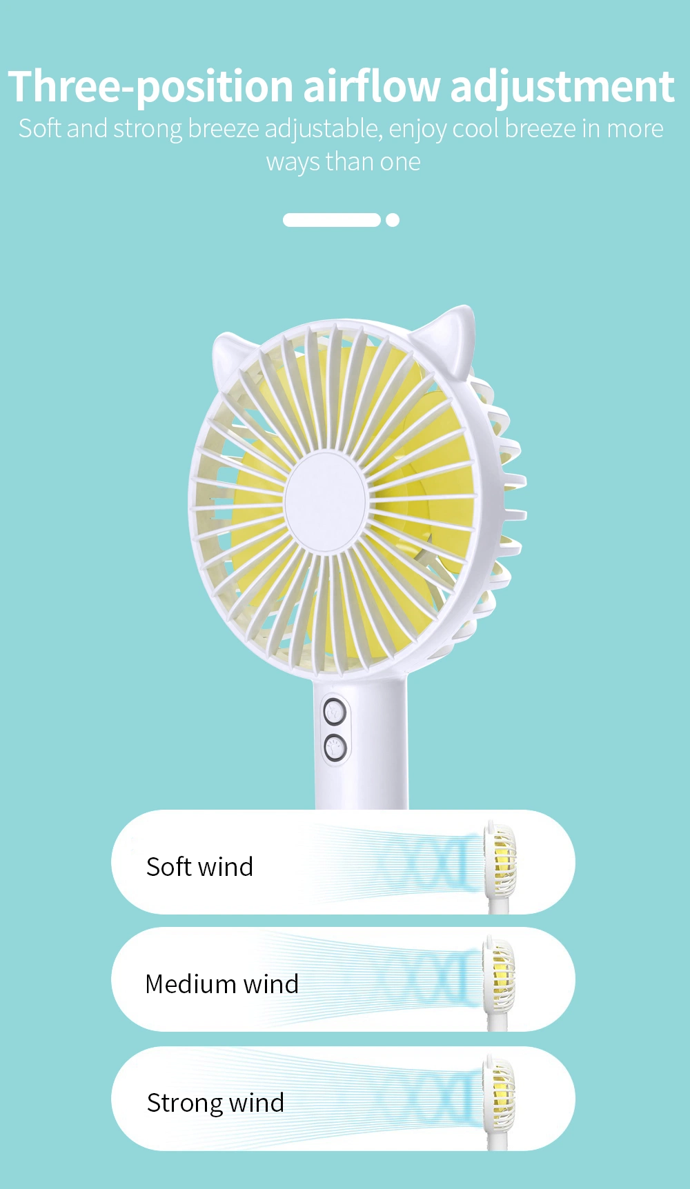 Summer Promotional Gift Amazon Hot Sale Drop Shipping Chargeable Fan Hand USB Desktop Fans Mini Small with Atmosphere Lamp Gifts
