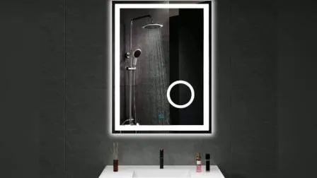 Bathroom Decorative Black Aluminum Frame LED Mirror Magnifying Make