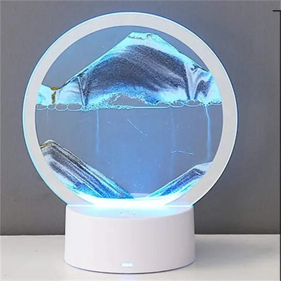 Creative Living Room Desktop Ornament Glass Quicksand Painting Touch Ambience Night Light