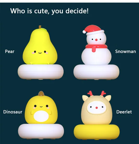 3D Night Light Colors Changeable Bear Shape Baby Choice Mini Size LED Kid′ S Toys Silicone Bedside Lamp for Children Baby