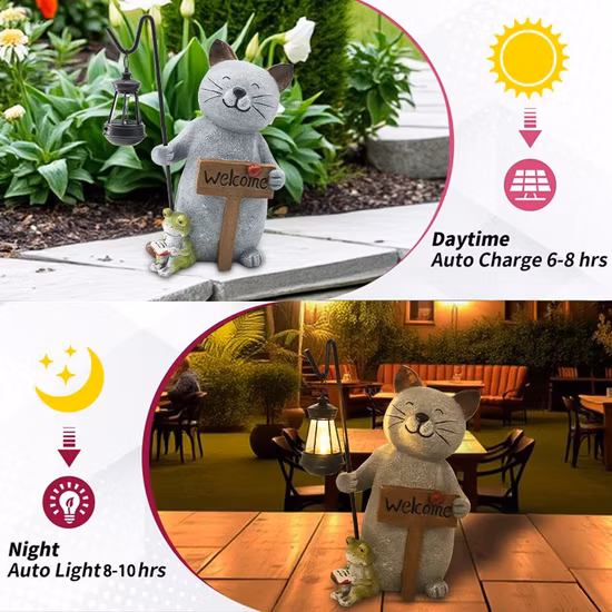 Solar Scooter Frog Statue Solar Garden Statue Solar Figurine Light