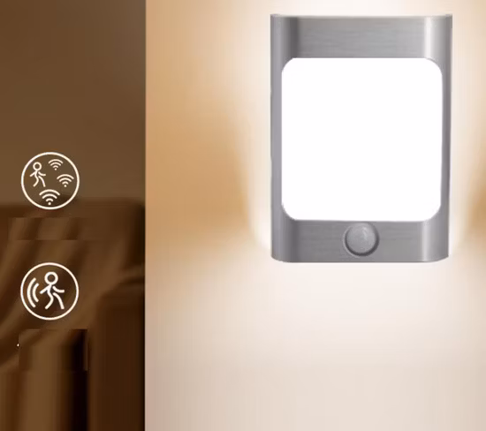 3.7V 2200mAh Sequential Rechargeable Motion Sensor Night Lamp Magnet Wall Mounted Home Wall Decorative Lighting Bright 1PCS SMD Sensor Light for Kids