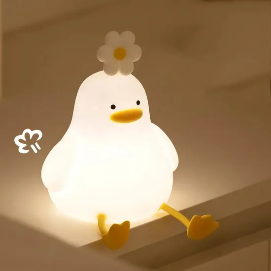 Cute Lovely Creative Children Handheld Portable Flower Duck LED Night Lamp