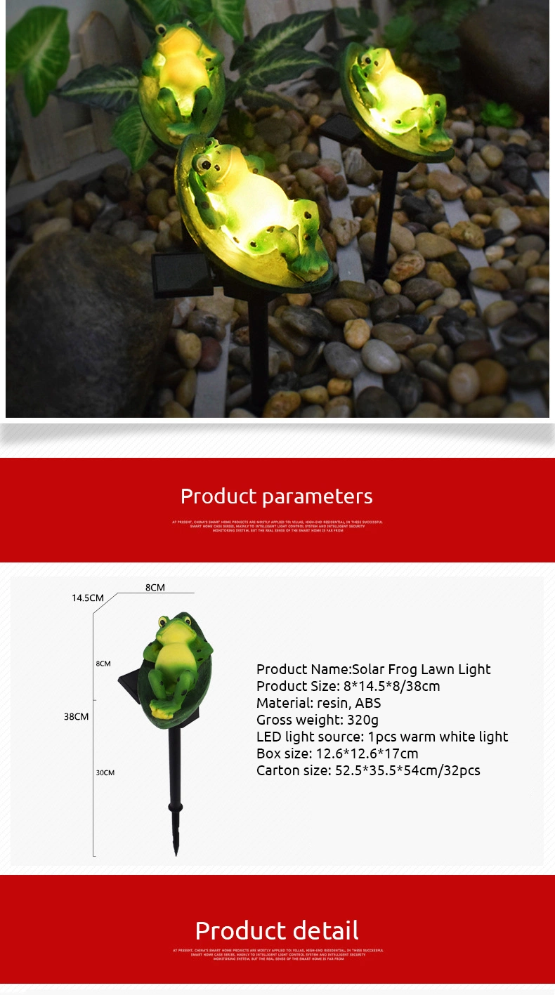 Solar Garden Light Frog Outdoor Waterproof Garden Landscape Resin Decorative Light