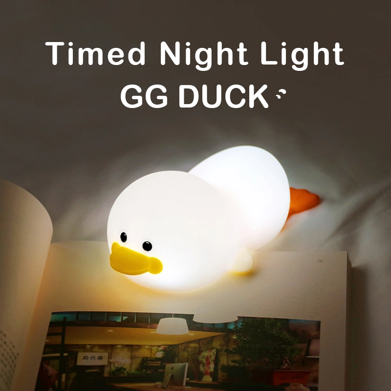 Cute Duck Night Light with Food-Grade Silicone Baby Toy