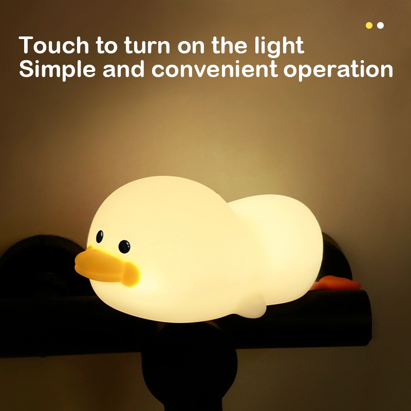Cute Duck Night Light with Food-Grade Silicone Baby Toy