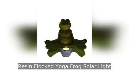Resin Yoga Frog Solar Lamp for Outdoor Garden 