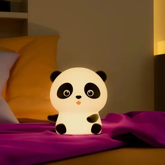 1200 mAh Rechargeable LED Cute Panda Night Light Silicone Lamp 