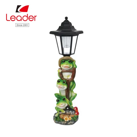 Resin Frog Solar Light Post Solar Garden Light 