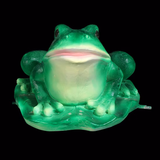 LED Motif Light Fiberglass Frog Sculpture Lamp
