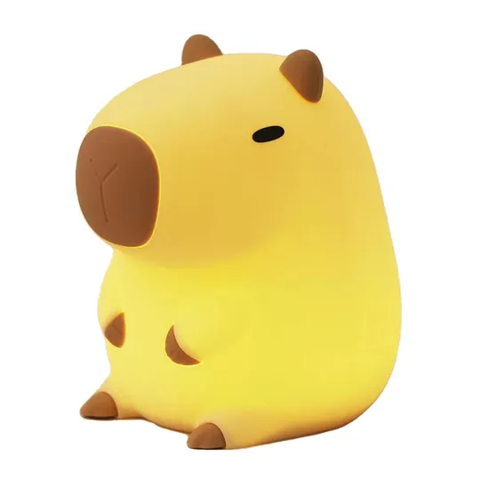 2024 Wholesale Capybara Night Light USB Rechargeable Dimming Silicone Night Lights Children′s Bedroom Bedside Table Lamp 