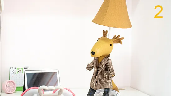 LED Table Lamp with Soft Plush Animal Doll with Skin