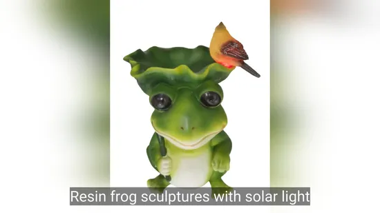 Resin Frog Solar Light for Outdoor Garden Decoration 