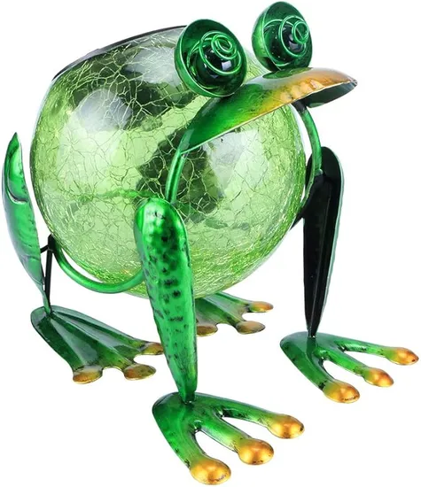 Solar Garden Lantern Waterproof LED Frog Solar Lights Outdoor Decorative Tabletop Lanterns Lamp for Yard Patio Table Decoration 