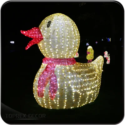 Toprex Decor Customizable 3D TPR Duck Animal Shaped LED Outdoor Lighting Animated and Colour Changing Light