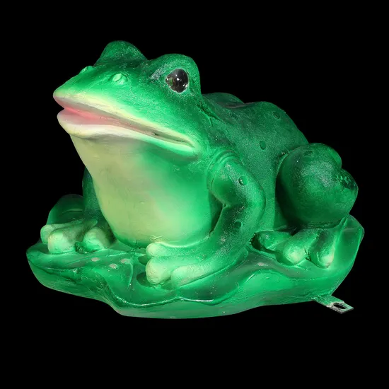 LED Motif Light Fiberglass Frog Sculpture Lamp 