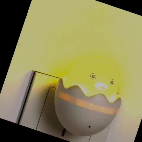Yichen AC Power Cartoon Yellow Duck Shaped LED Night Light with Sensor