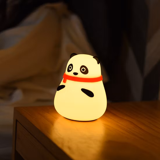 Luz Quitamiedos Bebe Color Changing Silicone Cute Small Panda Rabbit Night Lamp