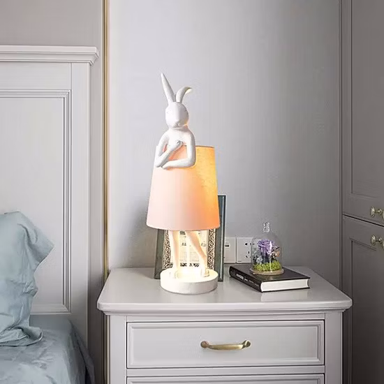 Nordic Apron Rabbit Rabbit Bedroom Study Restaurant Art Decorative Stand Animal Lamp
