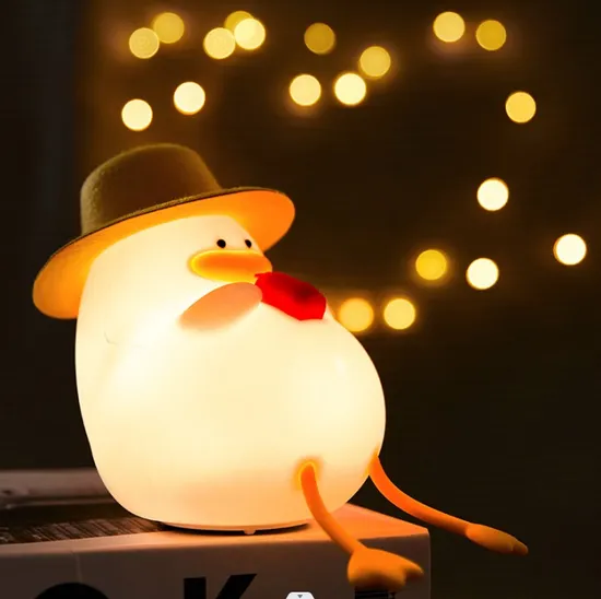 Cute Happy Duck Rechargeable Silicone Lamp for New Mother 