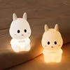 Creative Bedroom LED Small Payellowrol Night Light Bunny Lamp for Black Eco
