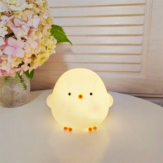 Cute Animal Chicken Baby Night Light Silicone Touch Light Color Changing Room Lamp Gifts 